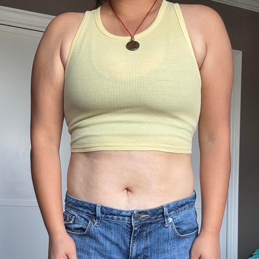 Zara yellow crop top size